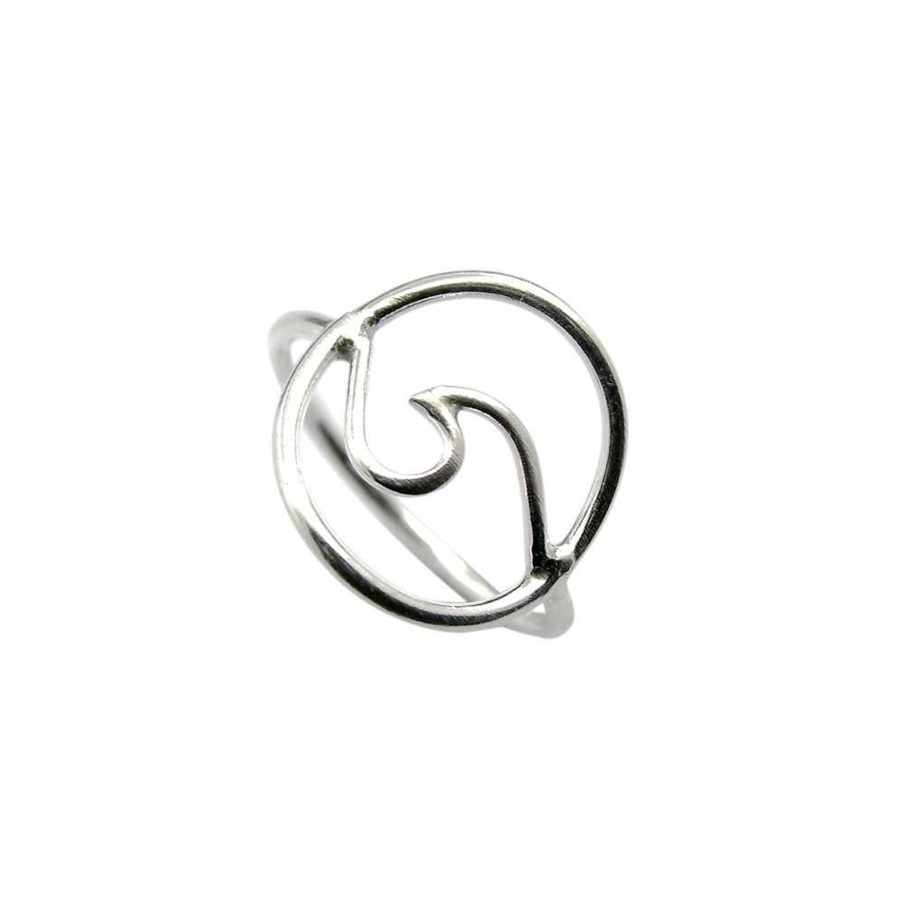 1300079 - Anillo de plata con forma de ola en circulo