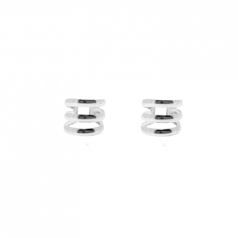 4600081 - Ear cuff de plata para el hélix 3 líneas, 2 unidades
