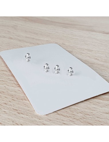 Pack cuatro pendientes plata mini formas geometrico