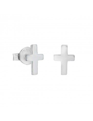 3800279 - Pendiente mini de plata con forma de cruz, pack de 3 pares