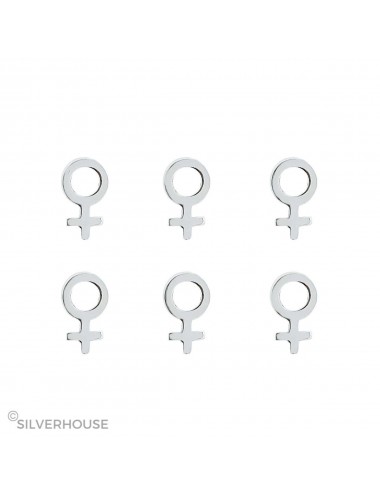 Pendientes de plata mini símbolo femenino, 3 P